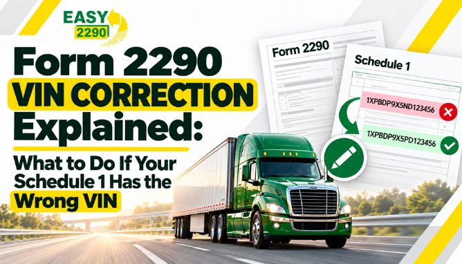 Form 2290 VIN Correction Explained: What to Do If Your Schedule 1 Has the Wrong VIN